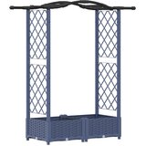 vidaXL Povišeni krevet s mrežom i krovom Siva 124 x 40 x 123 cm PP - Siva 124 x 40 x 125 cm s krovom u obliku lukova (2 bočna mreža) | shoptok.hr