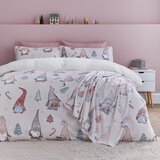 Catherine Lansfield Svetlo rožnata posteljnina za zakonsko posteljo iz mikropliša 200x200 cm Festive Gnomes – | Shoptok.si