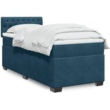 Box spring krevet s madracem tamnoplavi 100x200 cm baršunasti | shoptok.hr