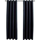 vidaXL Zatemnitvene zavese z obroči 2 kosa črne 137x213 cm blago | Shoptok.si