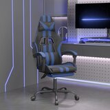  Igraća stolica od umjetne kože s osloncem za noge crno-plava | shoptok.hr
