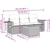  4-dijelni set vrtnih sofa s jastucima bež od poliratana | shoptok.hr