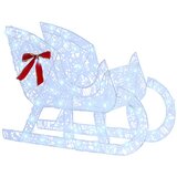  Reindeer vuče saonice Hladna bijela 70 x 26 x 130 cm Akril | shoptok.hr