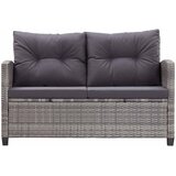 Vrtni dvosjed s jastucima sivi 124 cm od poliratana | Eponuda.com