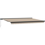 vidaXL Ročna Retraktibilna Tenda Bež 500x300 cm, Tenda za zamenjavo tkanine za okvir 5x3 m Bež | Shoptok.si