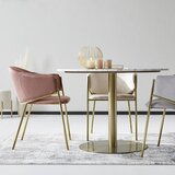 Livetastic naslanjač, kovina, tekstil roza, zlate barve | Shoptok.si