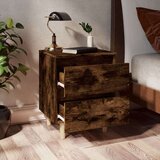  Nočna omarica z lesenimi nogami dimljeni hrast 40x35x50 cm, (20624366) | Shoptok.si