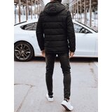 DStreet Kurtka męska zimowa pikowana z kapturem czarno-czerwona | Shoptok.si