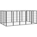  Ograda za pse s 16 panela crna 50 x 100 cm čelik obložen prahom | Eponuda.com