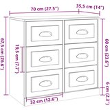  Komoda boja dimljenog hrasta 70x35,5x67,5 cm konstruirano drvo | shoptok.hr