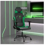 vidaXL Gaming stol črno in zeleno umetno usnje