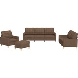 vidaXL 4-dijelni set sofa s jastucima smeđi od tkanine Cijene