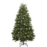 vidaXL Umjetno božićno drvce S LED lampica Zelena 240 cm PVC i metal | shoptok.hr