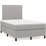  Box spring postelja z vzmetnico svetlo siva 120x200 cm blago, (20789955) | Shoptok.si