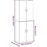  Kabineti 2 kosa Črni Oreh 69,5x34x180 cm Inženirski Les | Shoptok.si