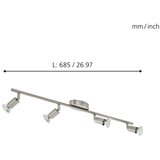Eglo buzz-led spot/4, led 4x3w, 4x240lm, nikl-mat, GVG4KKD | Eponuda.com