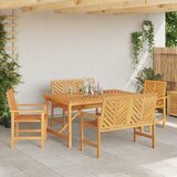  Vrtni set za objed 5 kom. Smeđa 150 x 90 x 74 cm | shoptok.hr