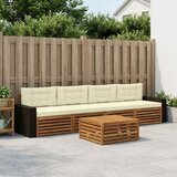  Set vanjskih sofa 5 kom. Prirodna i krem Čvrsto drvo akacije 79 x 79 x 37 cm | shoptok.hr