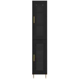  Highboard 2 pcs Crni hrast Stakl | shoptok.hr
