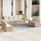 vidaXL 8-dijelni set vrtnih sofa od poliratana s jastucima bež | shoptok.hr