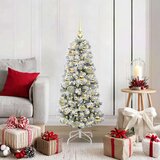 vidaXL Umetno Zložljivo Božično Drevo Zelena in bela 120 cm PVC | Shoptok.si