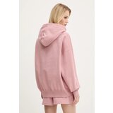 MOSCHINO JEANS Bombažen pulover ženska, roza barva, s kapuco, 1708 3228 | Shoptok.si