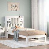 vidaXL Knjižna postelja brez ležišča bela 90x200 cm trdna borovina | Shoptok.si