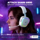 Attack Shark bežične gaming slušalice G800 50mm/3D surround/trimode/aluminium/white | Eponuda.com