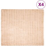 vidaXL Dežnik iz umetnega zajčjega krzna 4 pcs Bež 220 x 240 cm | Shoptok.si