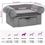 SOFA za pse s ladicom siva 75 x 50 x 38 cm plišana | Eponuda.ba