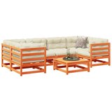  7-dijelni set vrtnih sofa s jastucima voštano smeđi od borovine | shoptok.hr