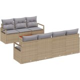  8-delni vrtni kavč set z blazinami Bež poli ratan akacija | Shoptok.si