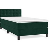 Box spring krevet s madracem tamnozeleni 90x190 cm baršunasti | shoptok.hr