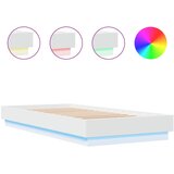 Maison Chic Posteljni okvir - Enojna postelja - Postelja za odrasle z LED lučkami bel 100x200 cm-J9217, (21766459) Cene