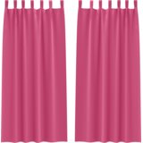 vidaXL Zavjese sa zavjesama 2 pcs Svijetla roza 245 x 140 cm Poliester | shoptok.hr