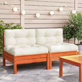 vidaXL Vrtna sofa s jastucima 2 kom voštano smeđa od masivne borovine Cijene