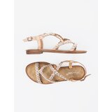 Shelvt Beige sandals decorated with rhinestones | shoptok.hr