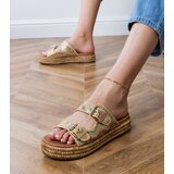D/CEO Golden sandals with buckles on the straps Rider | Shoptok.si