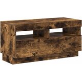 TV ormarić s LED svjetlima boja dimljenog hrasta 80x35x40 cm | shoptok.hr