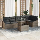 vidaXL set vrtnih sof s blazinami 7 delov siva poli ratan | Shoptok.si