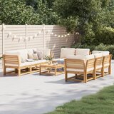  The Living Store Vrtna sedežna garnitura 9-delna z blazinami trden akacijev les - Vrtna Sedežna Garnitura, (21476850) | Shoptok.si
