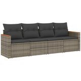  4-dijelni set vrtnih sofa od poliratana s jastucima sivi | shoptok.hr