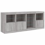  Komoda s LED svjetlima boja sivog hrasta 164 x 37 x 67 cm | shoptok.hr