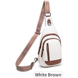 INF Ženska prsna torba v elegantni kontrastni barvi White+Brown, (21781467) | Shoptok.si