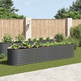 Furnova Visoka greda 400x80x81 cm pocinkano jeklo siva, (21922154) | Shoptok.si