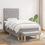 Box spring krevet s madracem svjetlosivi 90x190 cm od tkanine Cijene