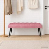  Klupa s gumbastim tkanjem Ružičasta 110 x 40 x 46 cm Baršun | shoptok.hr
