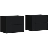 Furnova Stenska nočna omarica 2 kosa Črna 45x30x35 cm, (21926187) | Shoptok.si