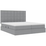  Krevet s od storage s pohranom Svjetlosiva 200 x 200 cm Tkanina | Shoptok.si
