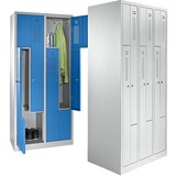 eurokraft basic Garderobna omara Z AMSTERDAM, širina 800 mm, 2 predelka, 4 vrata, barva vrat svetlo siva, barva korpusa svetlo siva | Shoptok.si
